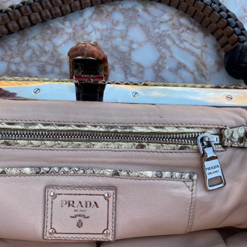 PRADA 2010 python canvas handbag 👝 - Picture 10 of 10